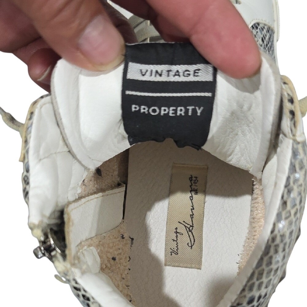 Vintage Havana VH Design Snakeskin High Top Sneakers Silver Metallic Zip Up 9 - Picture 9 of 9